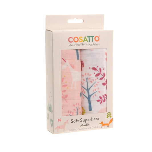 Ziggle Baby Girls Cosatto Unicorn Garden Muslin Duo