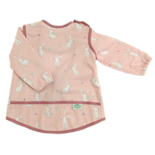 Ziggle Baby Girls Coverall Bunnies Feeding Bib