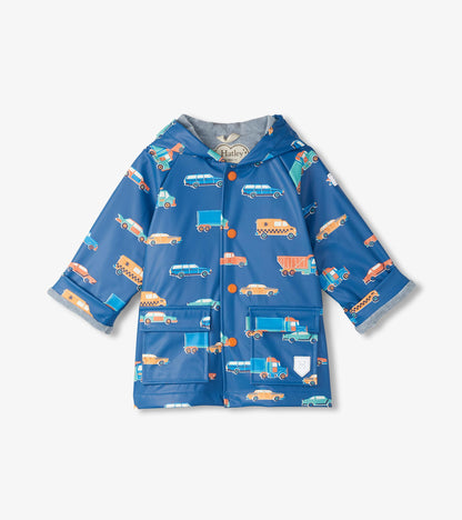 Hatley Boys Blue Motor Vehicles Raincoat