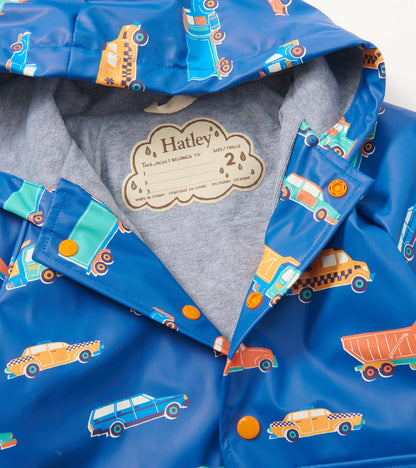 Hatley Boys Blue Motor Vehicles Raincoat