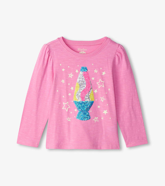 Hatley Girls Fuchsia Pink Lava Lamp Long Sleeve T-Shirt