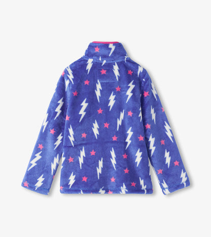 Hatley Girls Lightening Bolt Fuzzy Zip Up Fleece