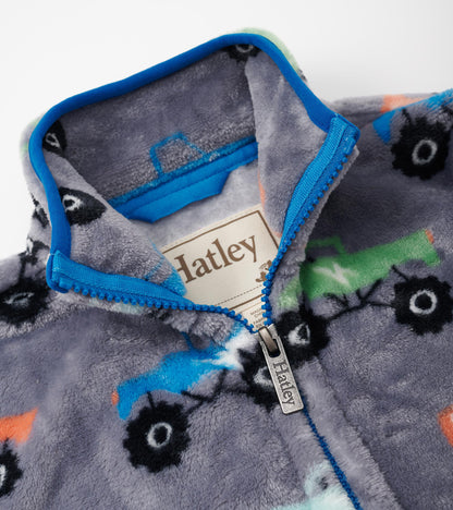 Hatley Boys Monster Trucks Fuzzy Fleece Zip Up