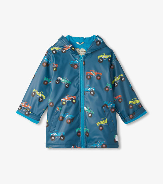 Hatley Boys Blue Monster Truck Raincoat