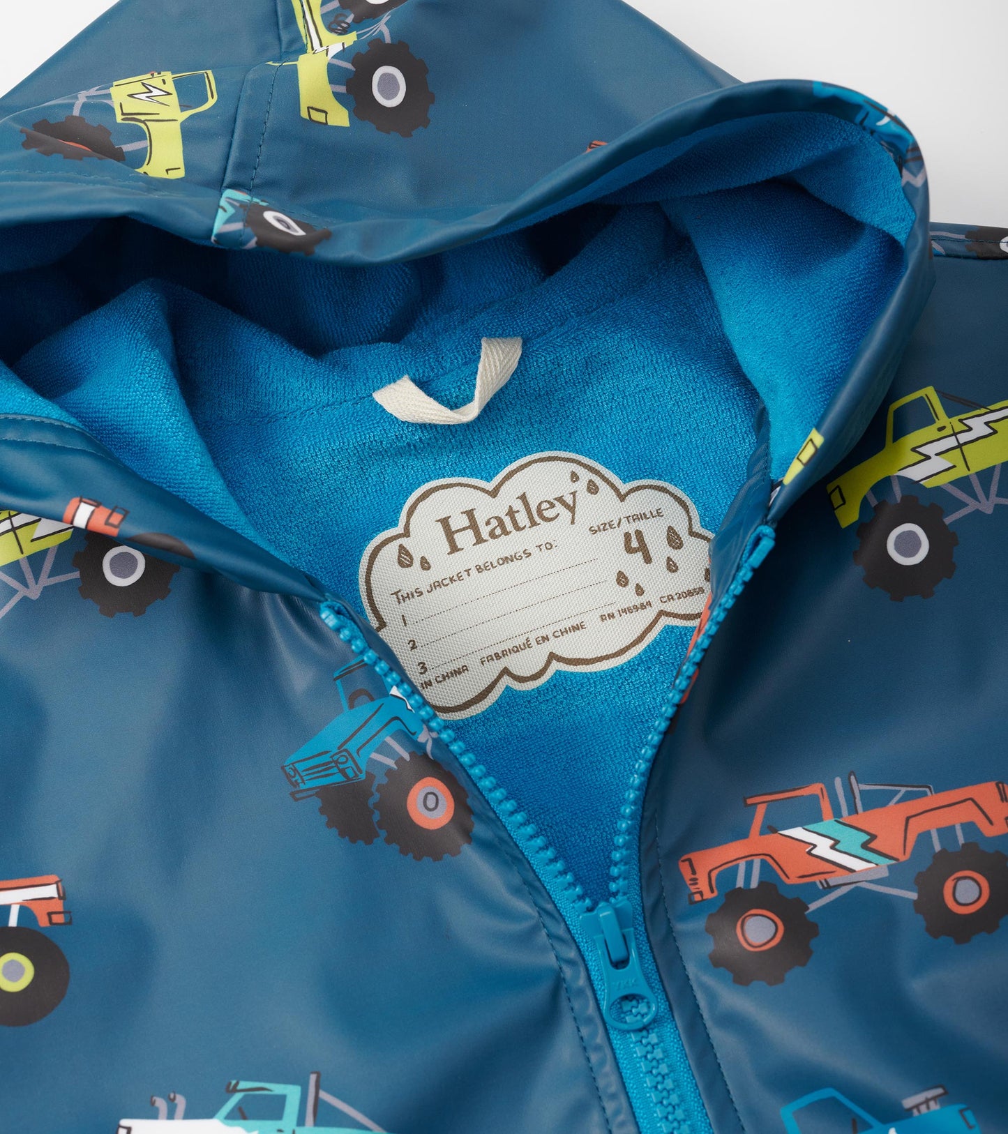 Hatley Boys Blue Monster Truck Raincoat