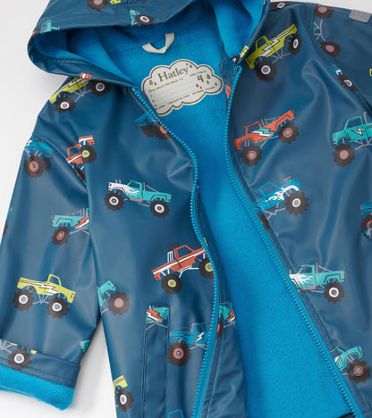 Hatley Boys Blue Monster Truck Raincoat