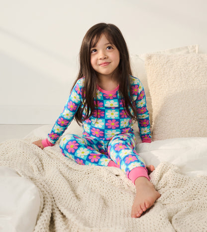 Hatley Girls Checked Daisy Cotton Pyjama Set