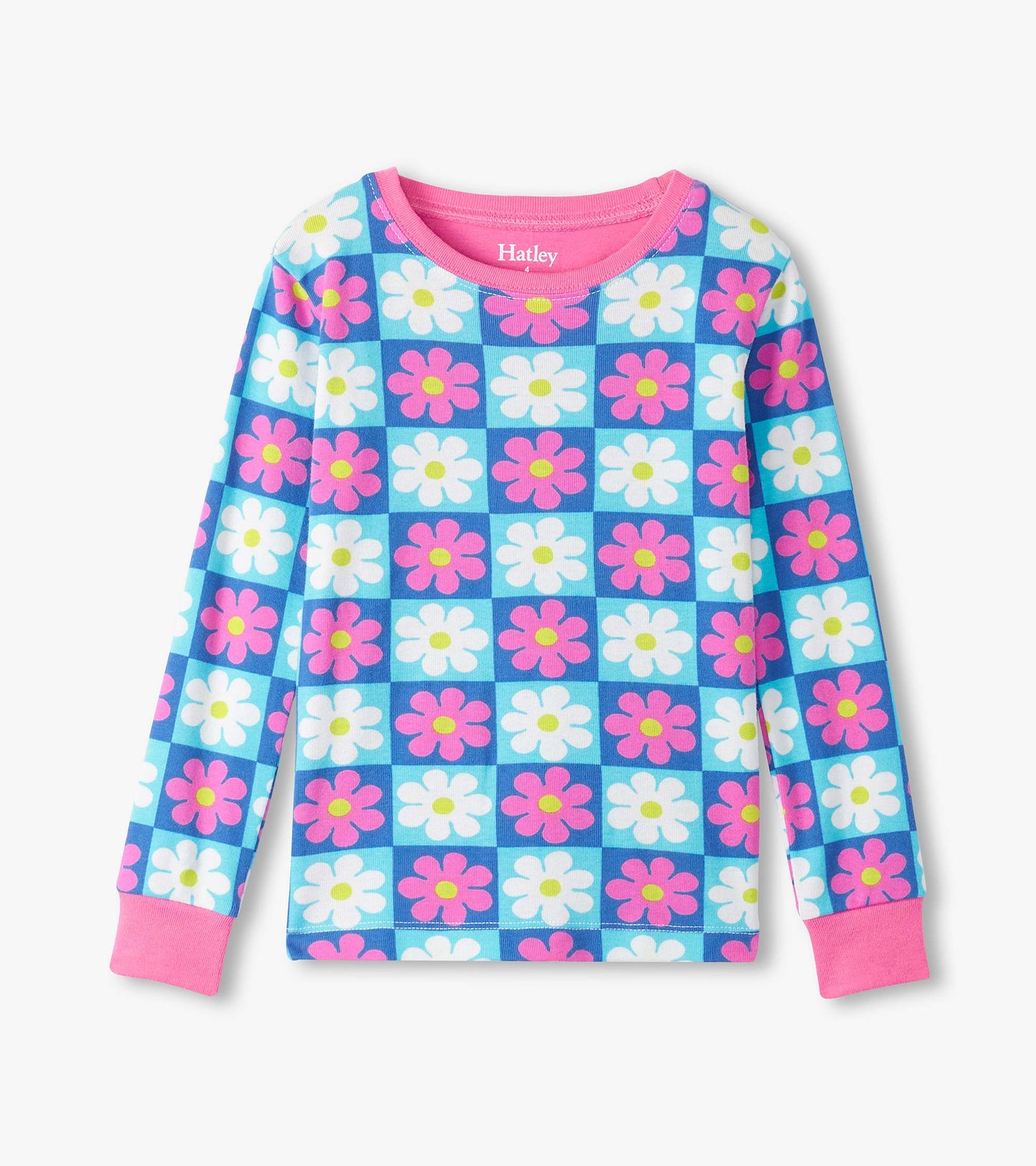 Hatley Girls Checked Daisy Cotton Pyjama Set