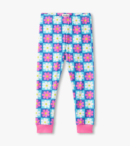 Hatley Girls Checked Daisy Cotton Pyjama Set