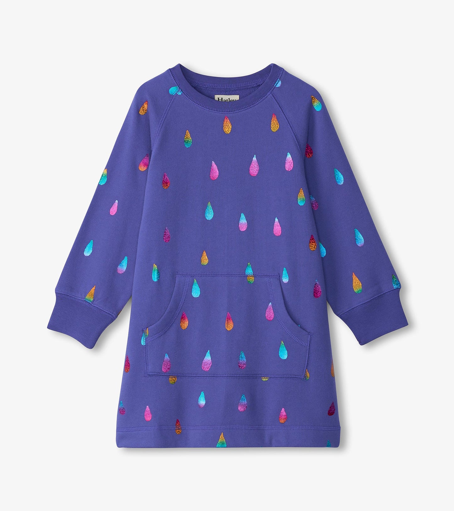 Hatley Girls Rainbow Raindrops Sweatshirt Dress