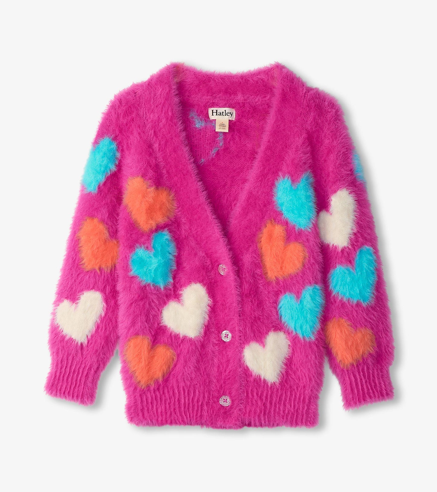 Hatley Girls Jumbo Hearts Boucle Cardigan