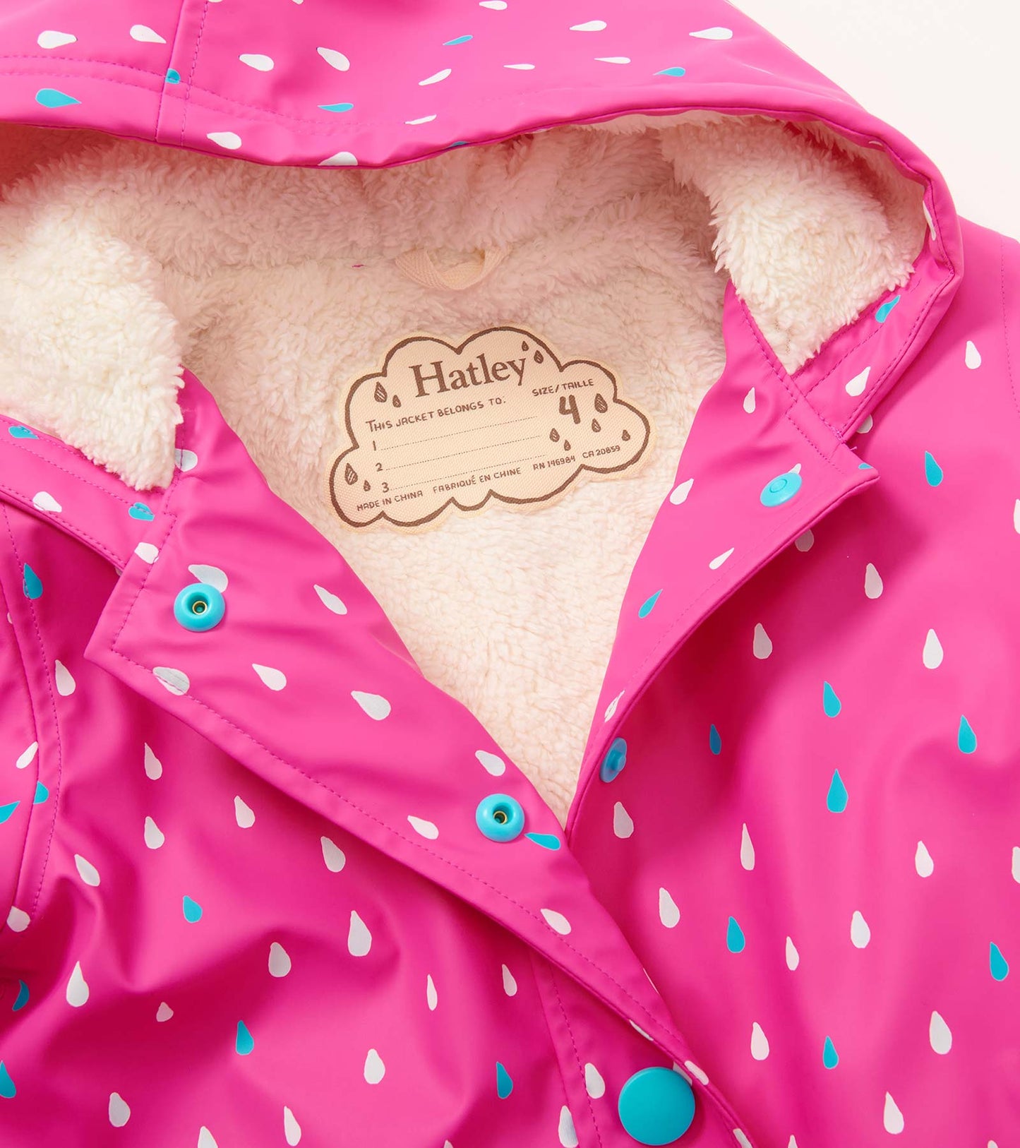 Hatley Tiny Dots Colour Changing Sherpa Lined Splash Jacket