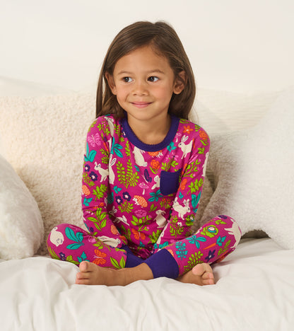 Hatley Girls Fuchsia Storybook Bunnies Bamboo Pyjama Set