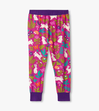 Hatley Girls Fuchsia Storybook Bunnies Bamboo Pyjama Set