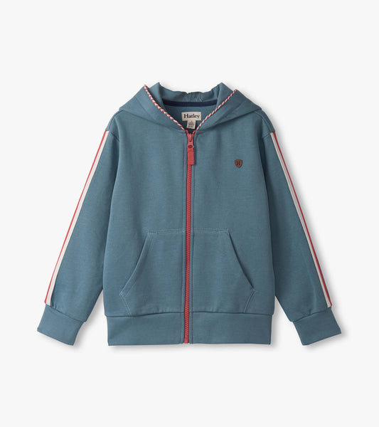 Hatley Boys Blue Stone Exposed Zip Hoodie