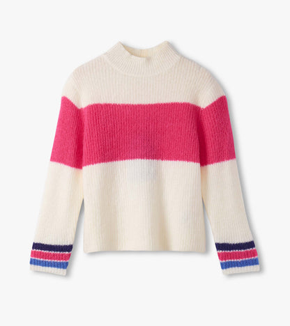 Hatley Girls Colourblock Mock Neck Sweater