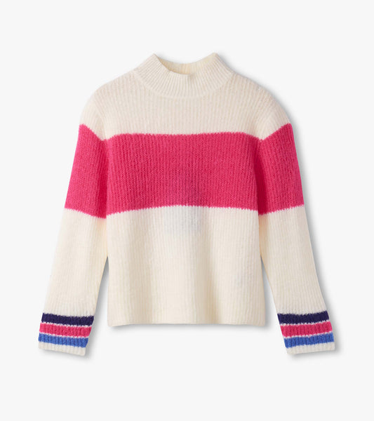 Hatley Girls Colourblock Mock Neck Sweater