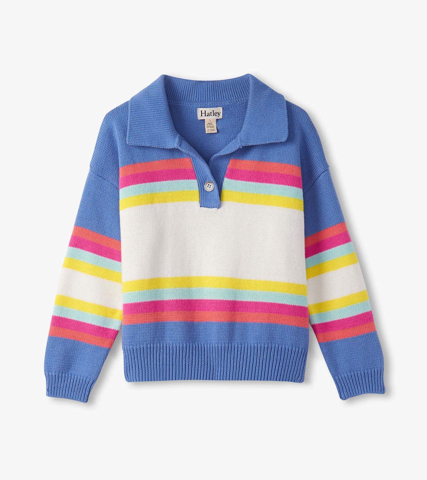 Hatley Girls Royal Colourblock Collar Sweater