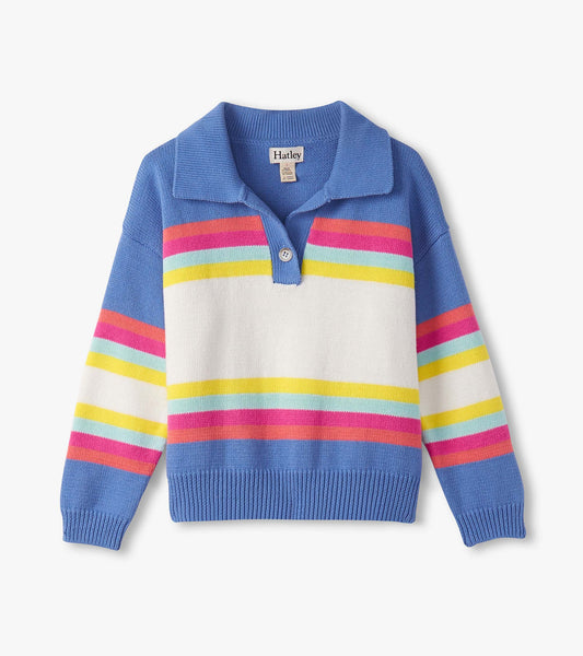 Hatley Girls Royal Colourblock Collar Sweater