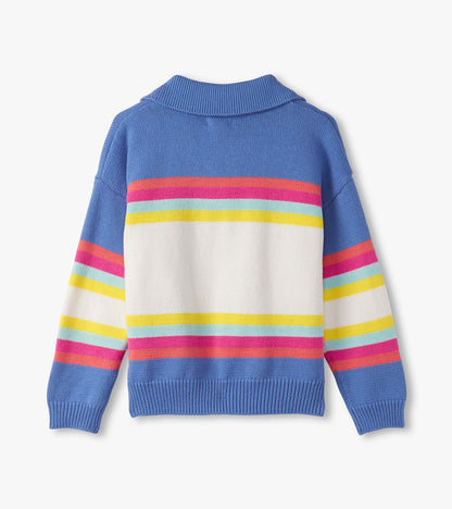 Hatley Girls Royal Colourblock Collar Sweater