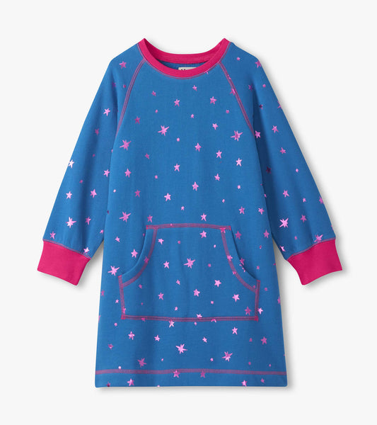 Hatley Girls Foil Stars Sweatshirt dress