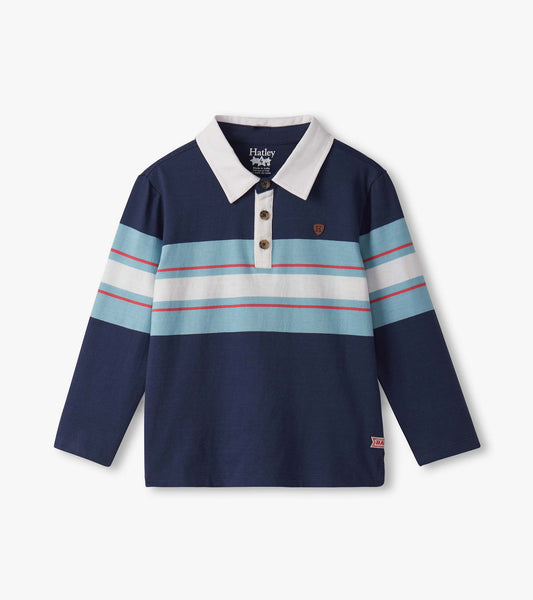 Hatley Boy Blue Stripes Rugby Polo