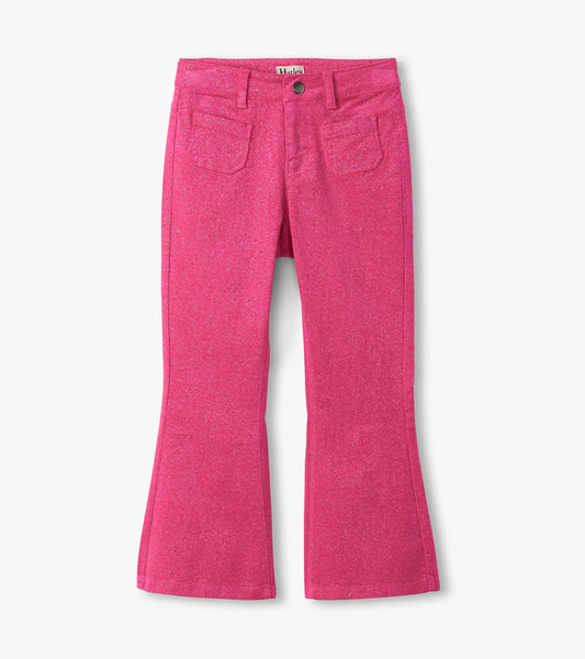 Hatley Girls Raspberry Rose Patch Pocket Flared Trousers