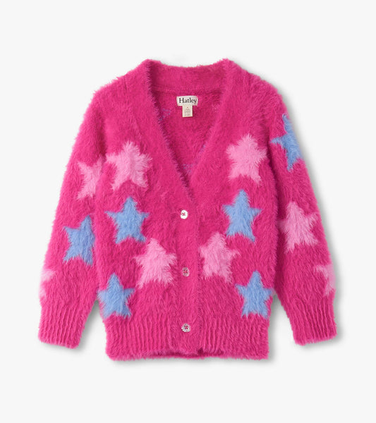 Hatley Girls Sparkling Star Fuzzy Cardigan