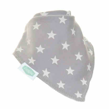Ziggle Baby Boys Grey and White Bib Set