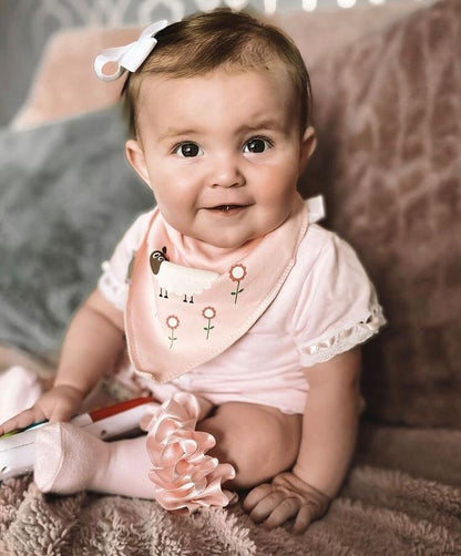 Ziggle Baby Girls Cuddly Pink Bibs Set