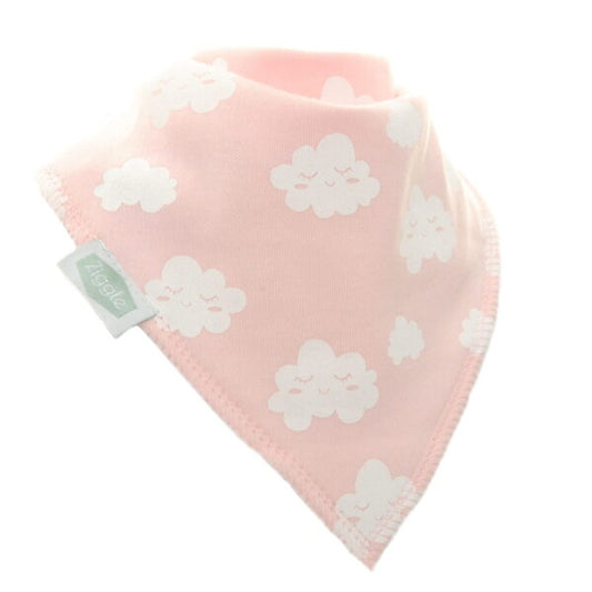 Ziggle Baby Girls Pink Winking Clouds Bib