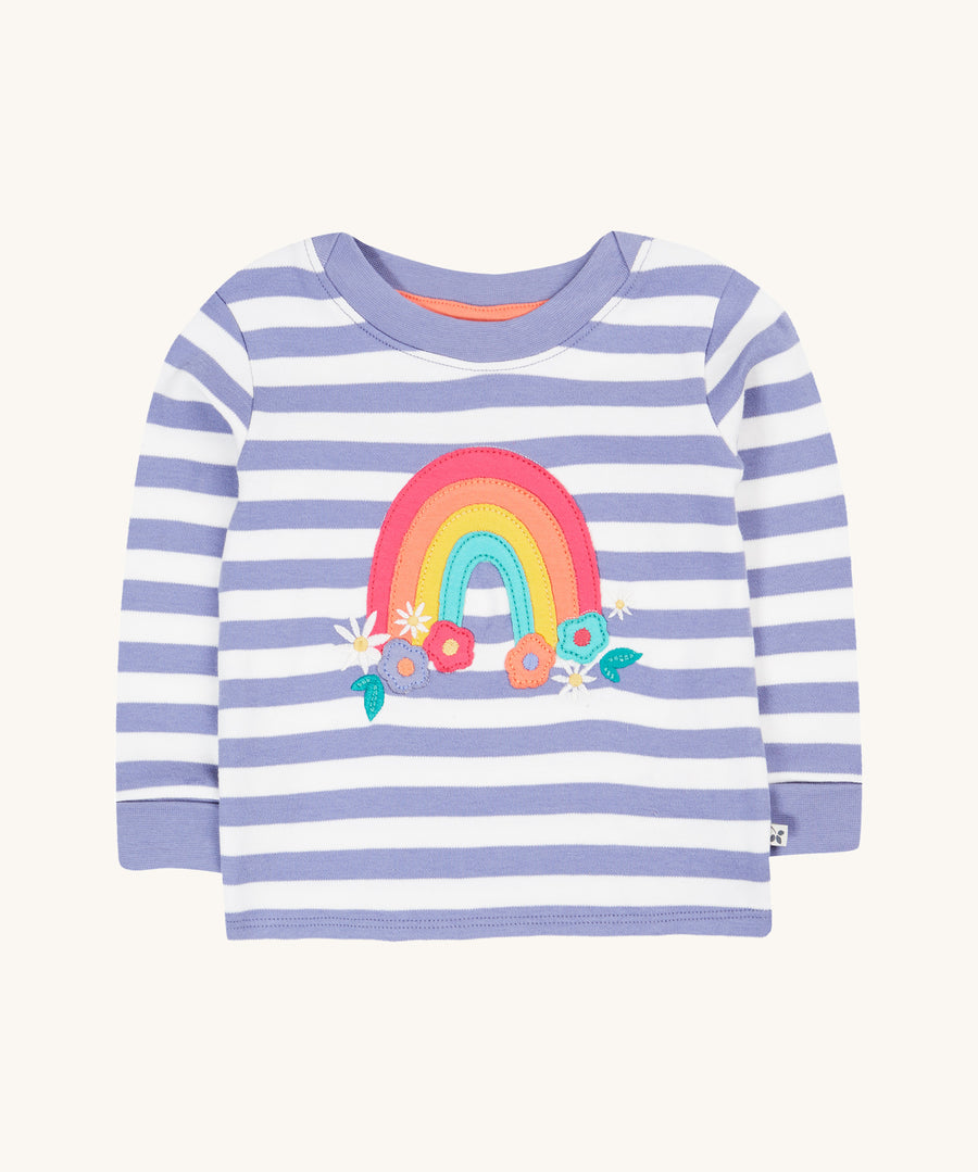 Frugi Baby Girls Easy On Stripe Rainbow Top