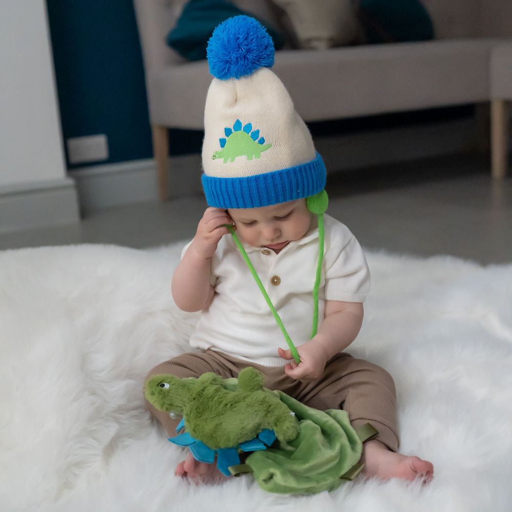 Ziggle Baby Boys Dino Wooly Hat and Mittens