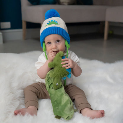 Ziggle Baby Boys Dino Wooly Hat and Mittens