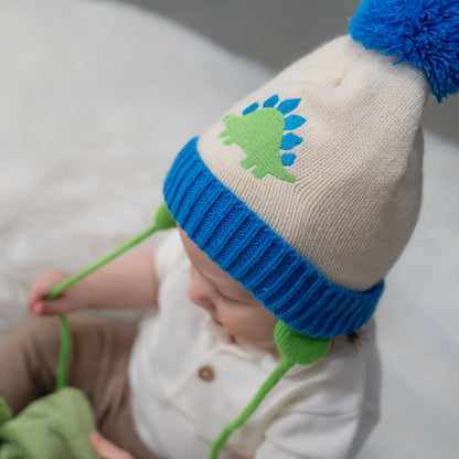 Ziggle Baby Boys Dino Wooly Hat and Mittens