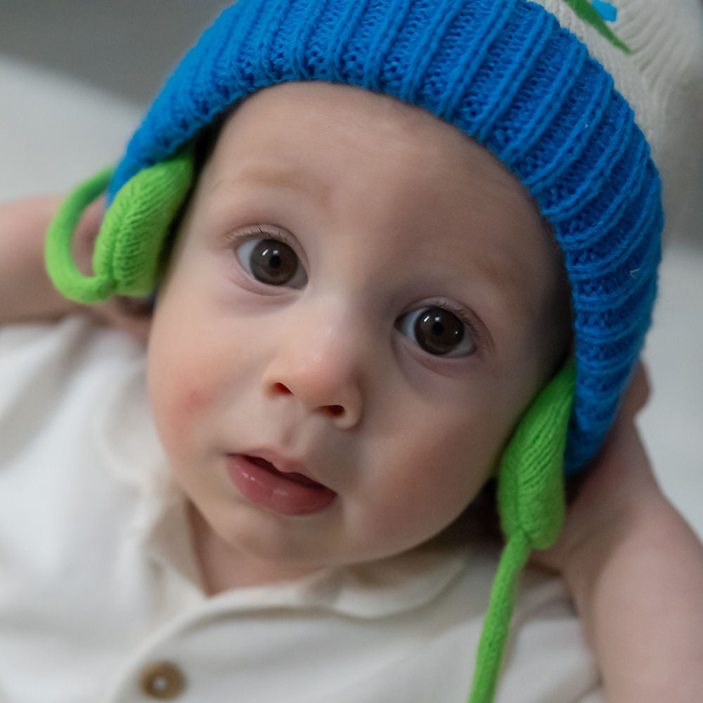 Ziggle Baby Boys Dino Wooly Hat and Mittens