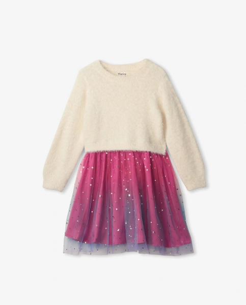 Hatley fallings stars sweater tulle dress