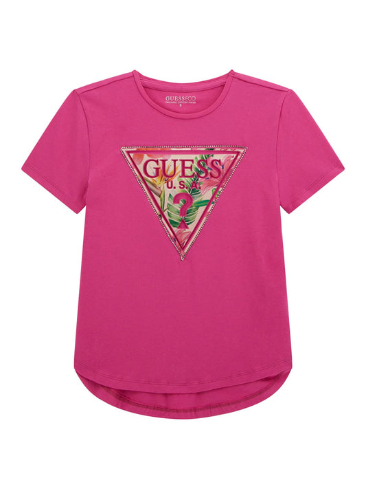 Guess Girls Pink Burst Short Sleeve T-Shirt