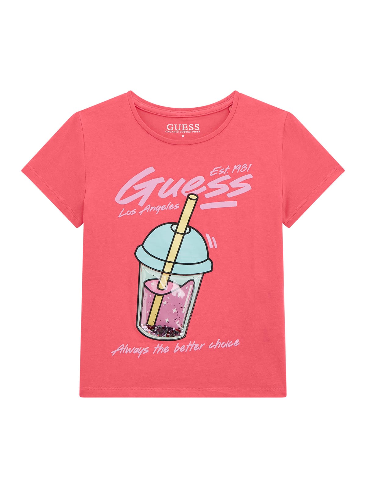 Guess Girls Juicy Pink Retro Short Sleeve T-Shirt