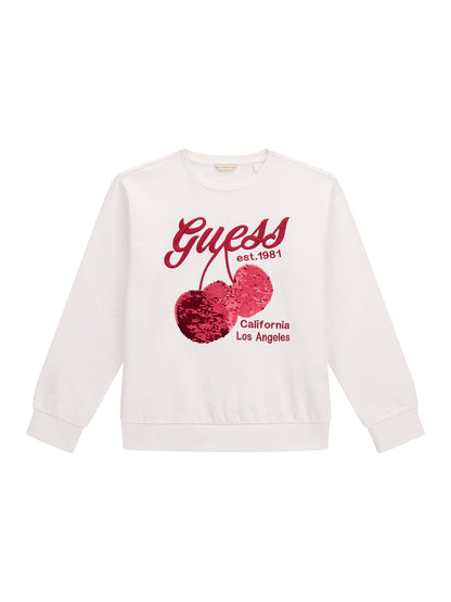 Guess Girls Pure White Long Sleeve Active Top