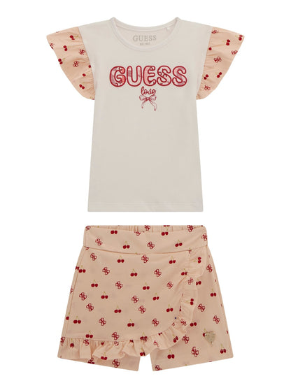 Guess Girls Short Sleeve T-Shirt and Skort Set