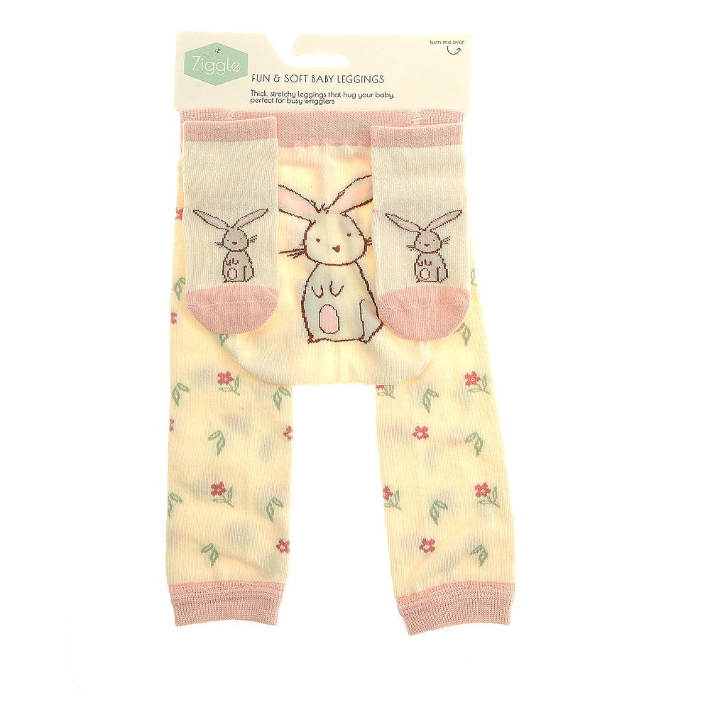 Ziggle Baby Girls Bunny Leggings & Socks Set