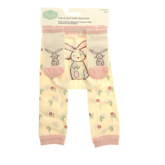 Ziggle Baby Girls Bunny Leggings & Socks Set
