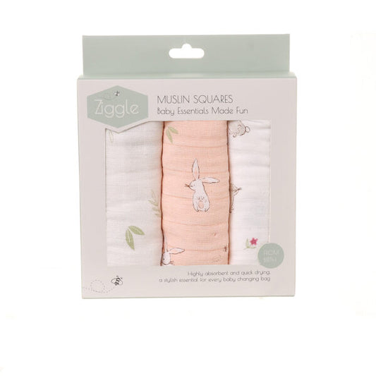 Ziggle Baby Girls Bunnies Muslin Set