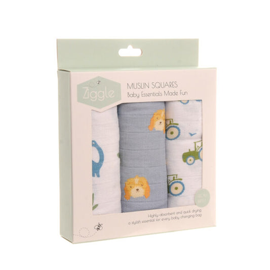 Ziggle Baby Boys Blues Muslins