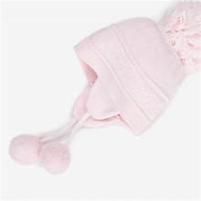 Emile et Rose Griffin Pink Knit Bobble Hat with Ear Flaps