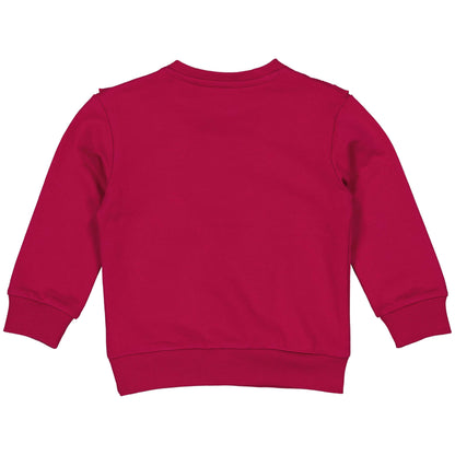 Quapi Girls Pink Red Ruffle Sweater And Trouser Set