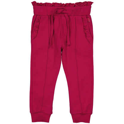 Quapi Girls Pink Red Ruffle Sweater And Trouser Set