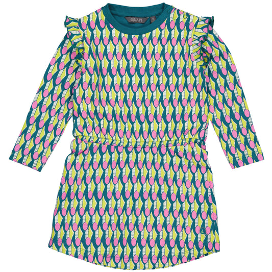 Quapi Girls Blue Graphic Dress