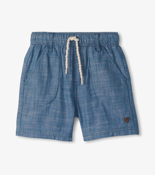 Hatley Boys Indigo Blue Chambray Woven Shorts